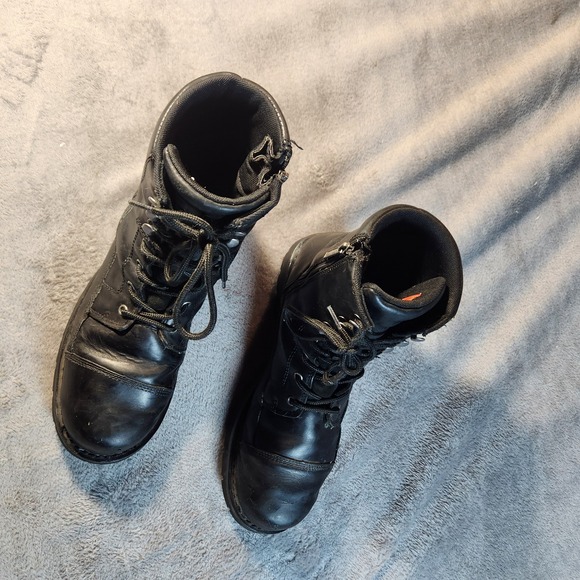 Harley Davidson Boots Mens 12 Black Leather Pearson 8 Inch Waterproof Motorcycle - Picture 7 of 12